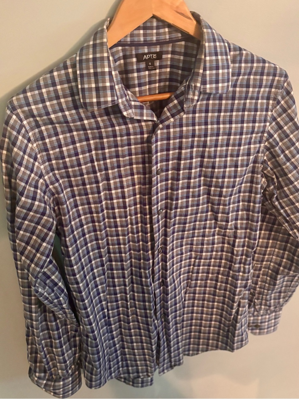 Apt. 9 Men’s Navy Plaid Button-Down Shirt